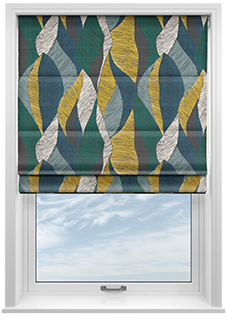 Anthurium, Teal - Roman Blind